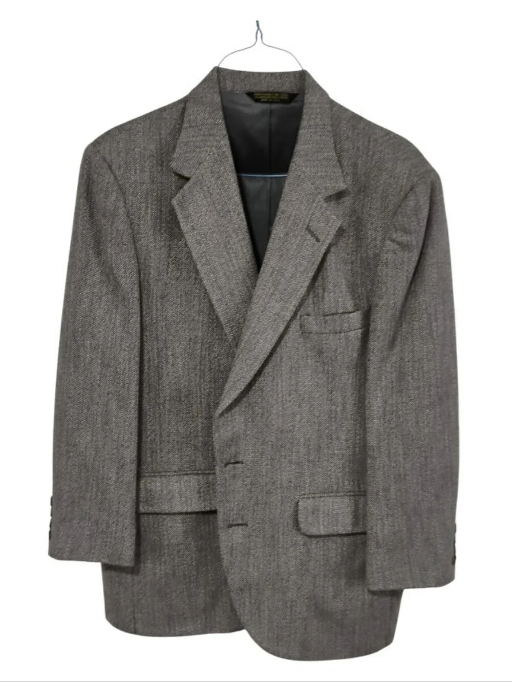 Vintage American Trend Men's Gray Herringbone Blazer - Made in USA - Size 36S
